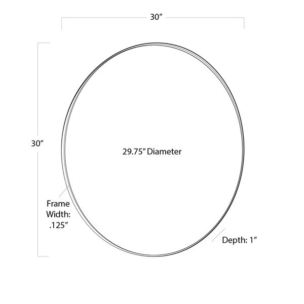Rowen Mirror (Natural Brass) - Open Box Line Drawing